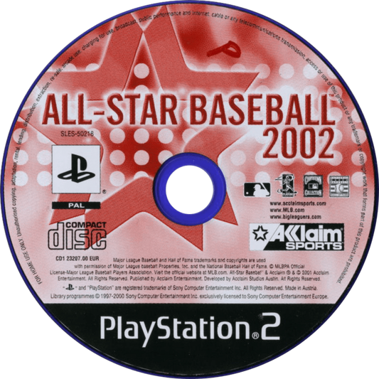 All-Star Baseball 2002 PS2 sports baseball video game disc