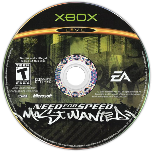 Need for Speed: Most Wanted for Xbox (XBOX) at Gamers INC, featuring high-stakes street racing and intense police pursuits as you climb the Blacklist to become the most notorious racer in Rockport City disc