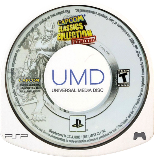 Capcom Classics Collection Remixed retro PSP video game Capcom Classics Collection Remixed arcade compilation classic Capcom retro gaming fighting shooter platform action titles handheld release UMD