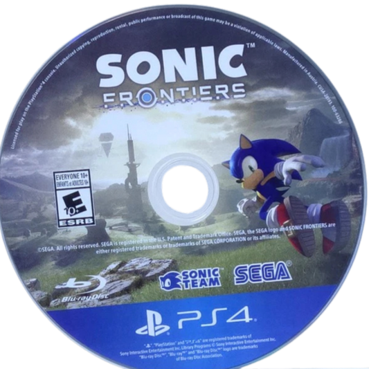 Sonic Frontiers retro PlayStation 4 video game featuring open world platform gameplay, fast paced Sonic action, exploration challenges and classic PS4 entertainment - disc