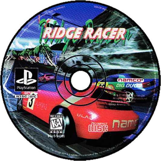 Ridge Racer PlayStation 1 PS1 for retro video game enthusiasts featuring arcade racing gameplay high speed driving responsive drifting mechanics multiple race courses classic sports cars fast paced competition and collectible gaming appeal disc