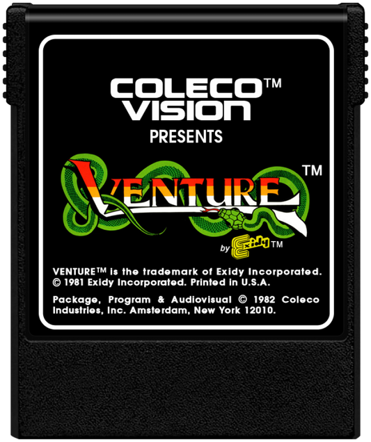 Venture cartridge art for ColecoVision (CV) video game
