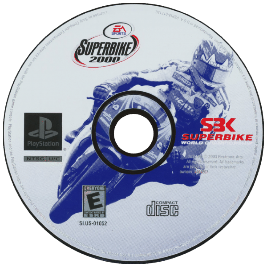 Superbike 2000 disc for PlayStation 1 (PS1) motorcycle racing video game