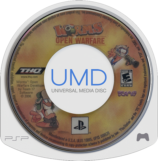 Worms Open Warrfare UMD cover art for Playstation Portable (PSP) video game.