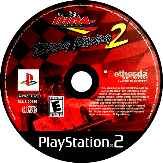 IHRA Drag Racing 2 disc art for PlayStation 2 (PS2) video game