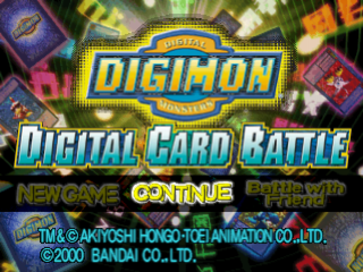 Digimon: Digital Card Battle start screen for PlayStation 1 (PS1) retro video game