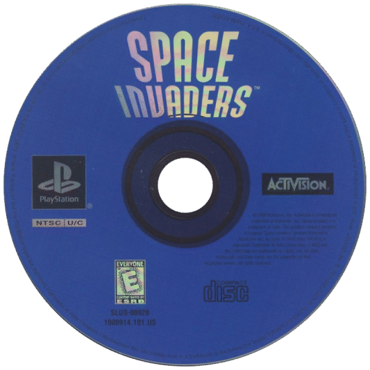 Space Invaders disc for PlayStation 1 (PS1) arcade shooter video game
