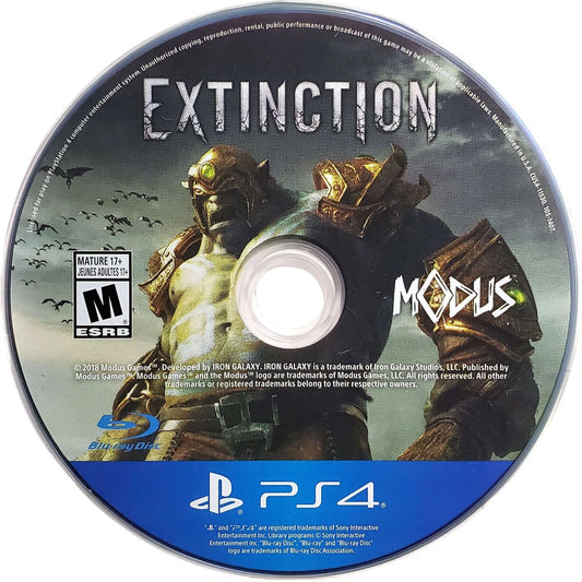 Extinction – PlayStation 4 (PS4) video game disc, action adventure by Modus Games