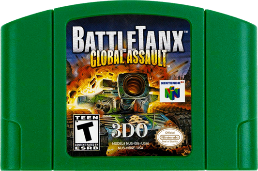 Battletanx: Global Assault Nintendo 64 game featuring tank combat action and strategic battlefield gameplay on N64 cartridge