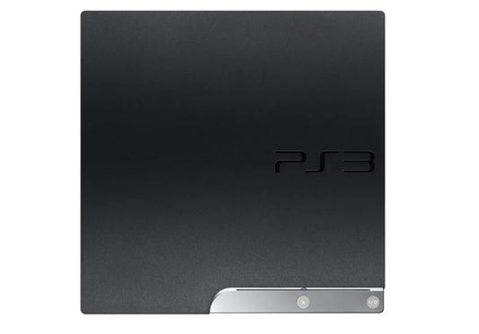 PlayStation 3 PS3 Slim Console 120GB for video game enthusiasts featuring original Sony gaming hardware compact slim design built in Blu ray disc player wireless connectivity HDMI output PlayStation 3 game compatibility digital media features collectible console gaming appeal front view