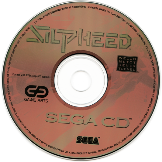 Silpheed Sega CD space shooter shoot em up shmup polygonal background graphics anime style sci fi combat fast paced arcade gameplay spaceship dogfights enhanced CD audio Game Arts retro gaming Sega CD software video game title disc