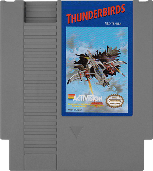 Thunderbirds retro NES video game Thunderbirds sci fi action adventure rescue missions vehicle combat arcade gameplay classic console title Nintendo Entertainment System release cartridge