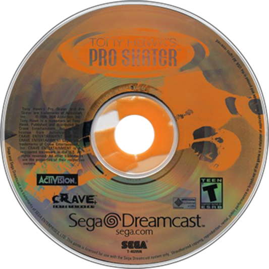 Tony Hawk's Pro Skater disc art for Sega Dreamcast (DC) video game