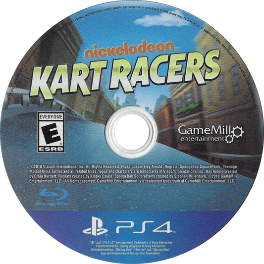 Nickelodeon Kart Racers PlayStation 4 PS4 arcade kart racing video game featuring SpongeBob SquarePants Teenage Mutant Ninja Turtles Rugrats Hey Arnold power-sliding drifting power-ups battle mode four player local multiplayer