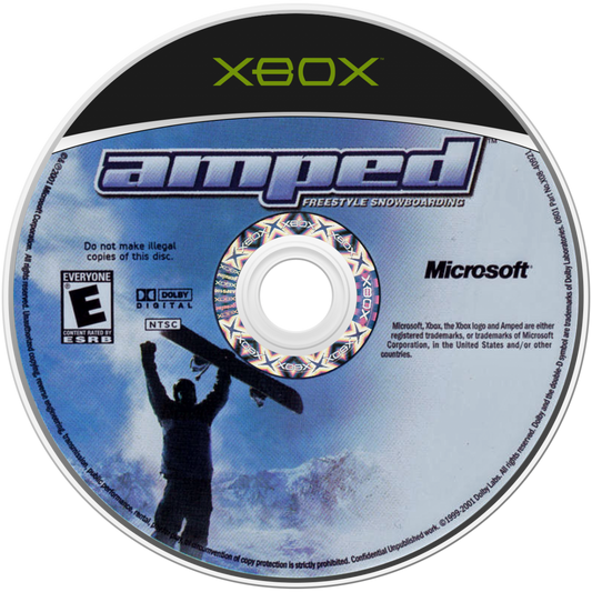 Amped Freestyle Snowboarding Microsoft Xbox Original Xbox video game featuring extreme snowboarding gameplay freestyle tricks big air jumps mountain courses snowboard competitions trick challenges and winter sports action retro video game collection collectible gaming appeal disc