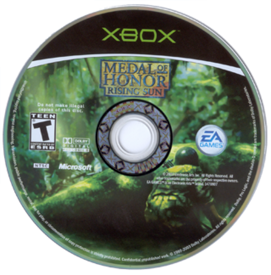 Medal of Honor Rising Sun Xbox Original game case featuring World War II action shooter disc