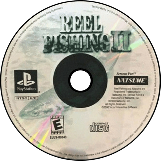 Reel Fishing II PlayStation 1 PS1 for retro video game enthusiasts featuring fishing simulation gameplay realistic angling mechanics diverse fishing locations lure selection techniques relaxing outdoor sports experience and collectible gaming appeal disc