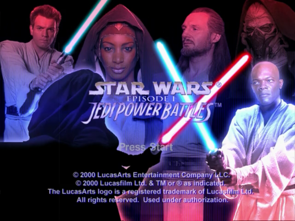 Star Wars: Episode I Jedi Power Battles title screen for Sega Dreamcast (DC) video game