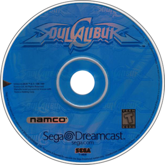 Soul Calibur disc art for Sega Dreamcast (DC) video game