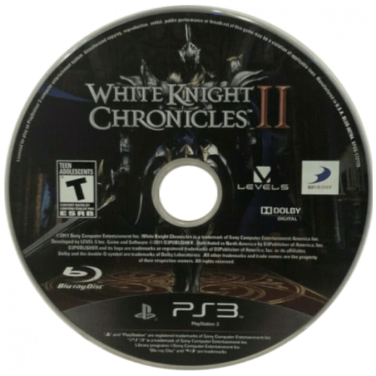 White Knight Chronicles II disc for PlayStation 3 (PS3) video game