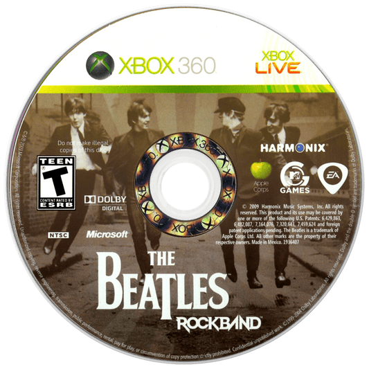 The Beatles: Rock Band disc for Xbox 360 (X360) music rhythm video game