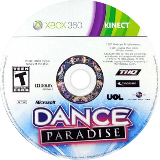 Dance Paradise – Xbox 360 (X360) disc art for this xbox 360 game.