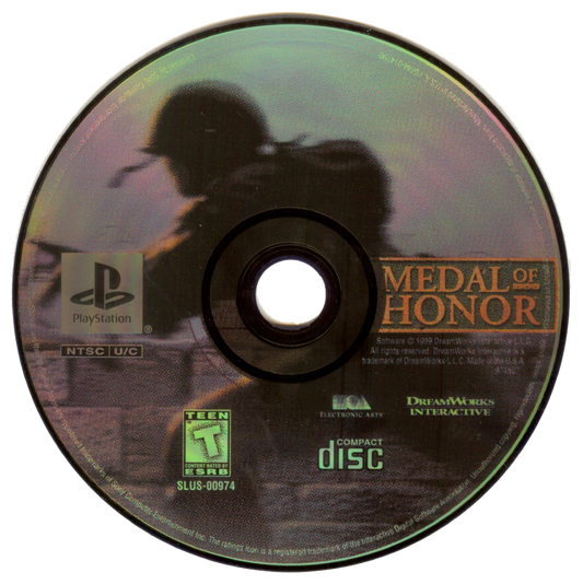 Medal of Honor disc for PlayStation 1 (PS1) retro video game
