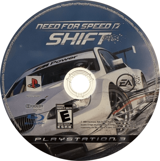 Need for Speed: Shift disc for PlayStation 3 (PS3) video game