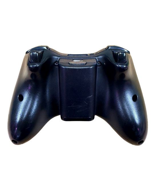 Black Xbox 360 wireless controller Microsoft gaming accessory for Xbox 360 and PC systems back
