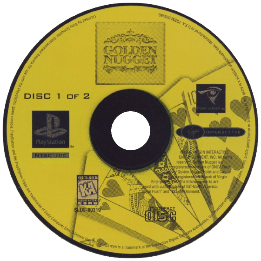 Golden Nugget disc for PlayStation 1 PS1 retro video game