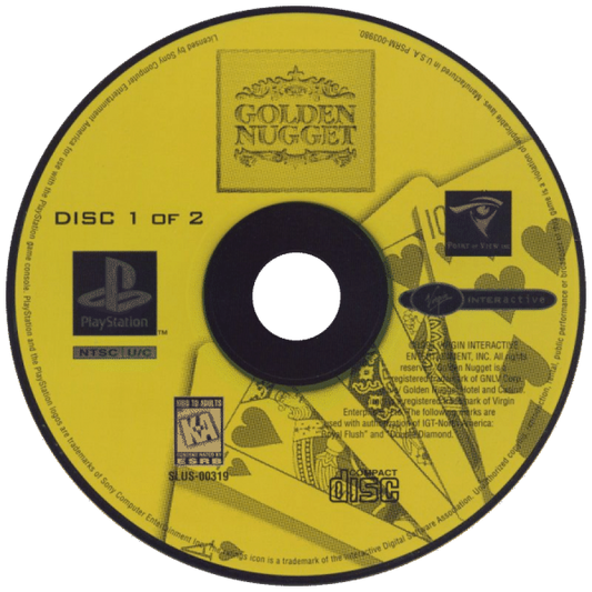 Golden Nugget disc for PlayStation 1 PS1 retro video game