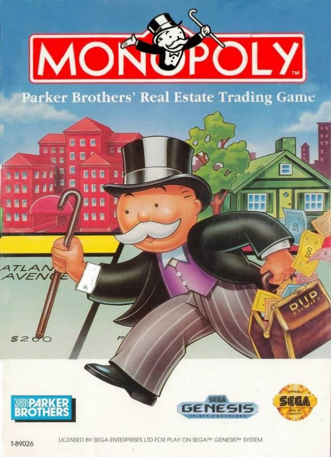 Monopoly cover art for Sega Genesis (GEN) video game
