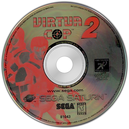Virtua Cop 2 disc art for Sega Saturn (SS) video game