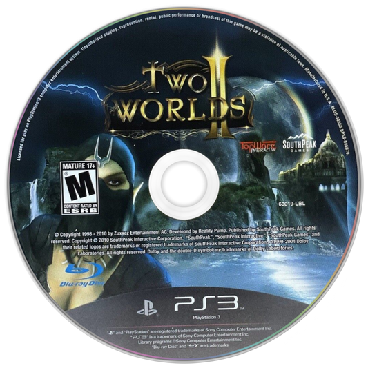 Two Worlds II retro PlayStation 3 video game Two Worlds fantasy action RPG open world adventure sword combat magic gameplay console title PlayStation 3 release disc