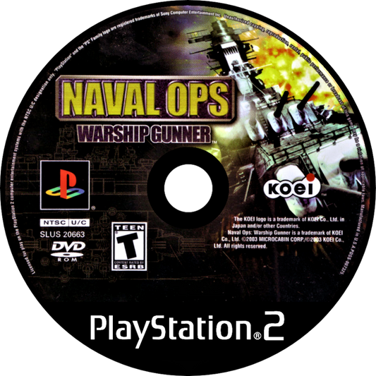 Naval Ops: Warship Gunner – PlayStation 2 (PS2) naval combat simulation video game disc