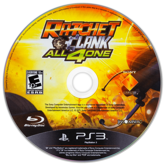 Ratchet & Clank: All 4 One disc for PlayStation 3 (PS3) video game