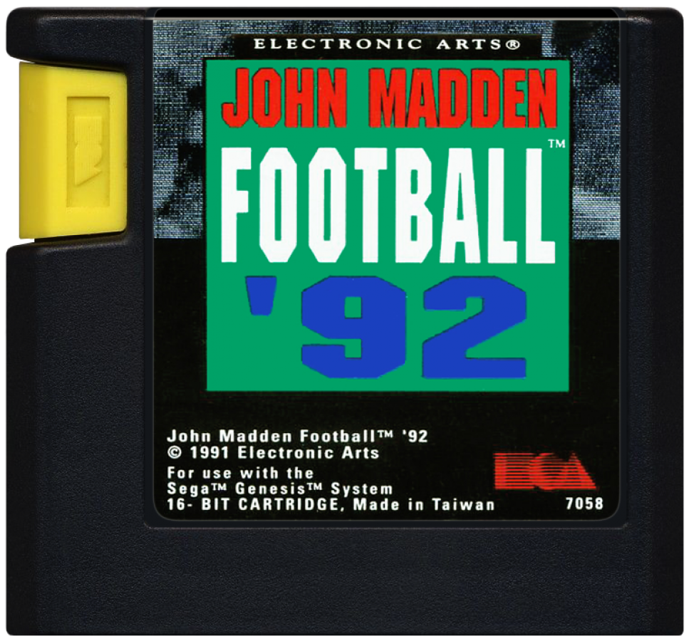 John Madden Football 92 cartridge for Sega Genesis GEN video game