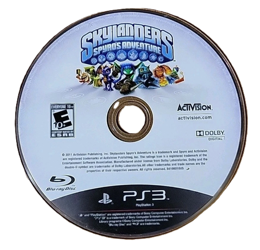 Skylanders: Spyro's Adventure disc art for PlayStation 3 (PS3) video game