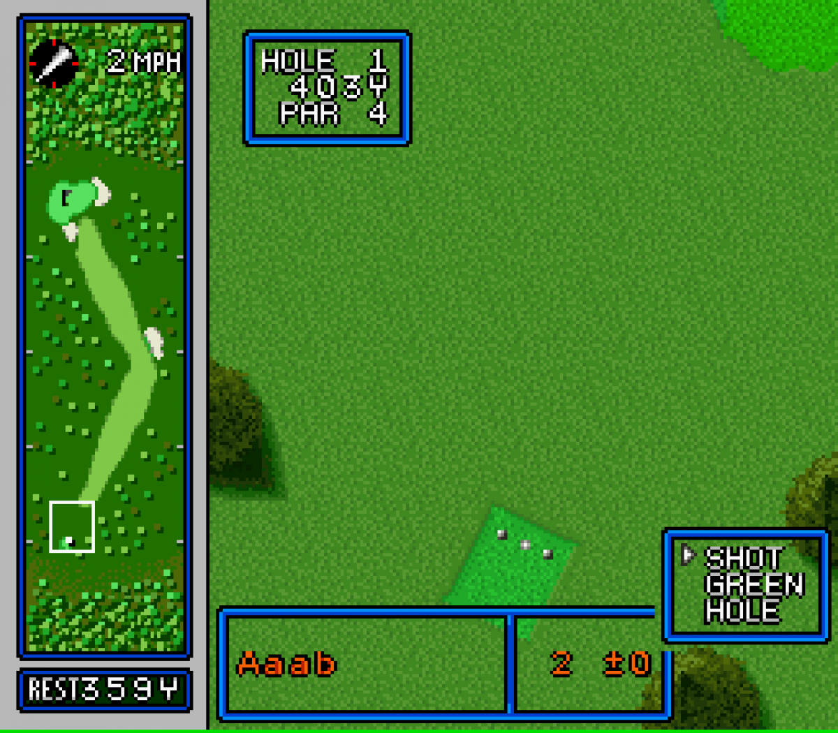 Hal's Hole in One Golf gameplay for Super Nintendo Entertainment System (SNES) video game
