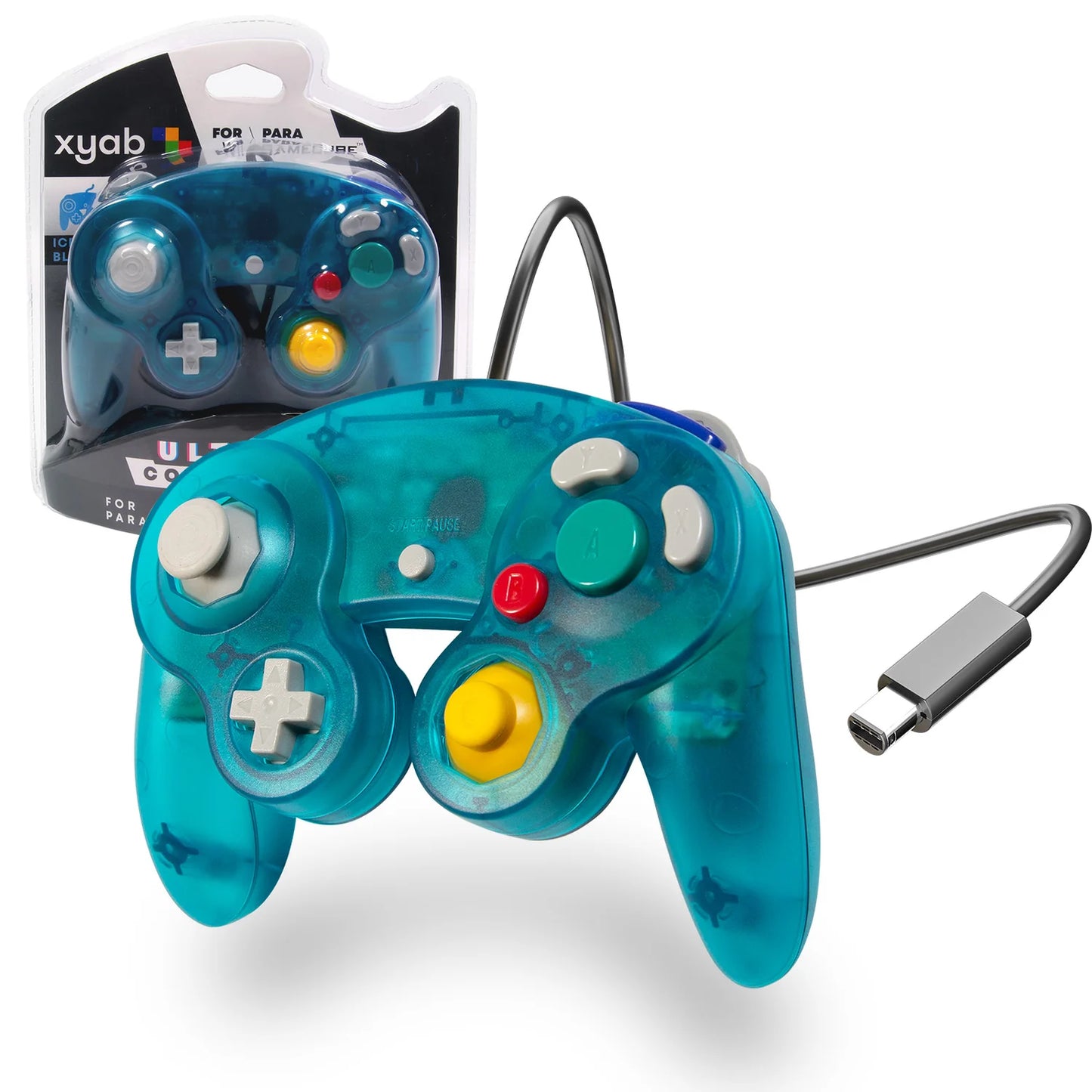 Wired Controller Ice Blue accessory for Nintendo GameCube (GC) and Wii