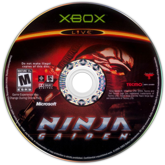 Ninja Gaiden retro Xbox video game Ninja Gaiden fast paced action hack and slash ninja combat challenging difficulty precision melee combat third person action adventure console title Xbox release disc