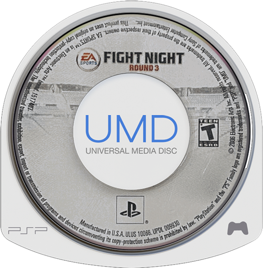 Fight Night Round 3 UMD disc cover for PlayStation Portable video game
