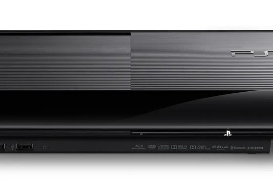 PlayStation 3 Super Slim 500GB Console Sony PS3 Super Slim home video game console with 500GB storage sliding disc cover Blu ray gaming system HDMI output wireless controller support