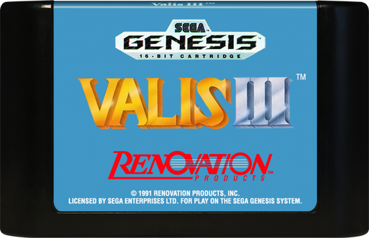 Valis III cartridge for Sega Genesis GEN video game