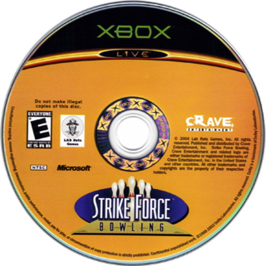 Strike Force Bowling disc for Xbox (XBOX) video game