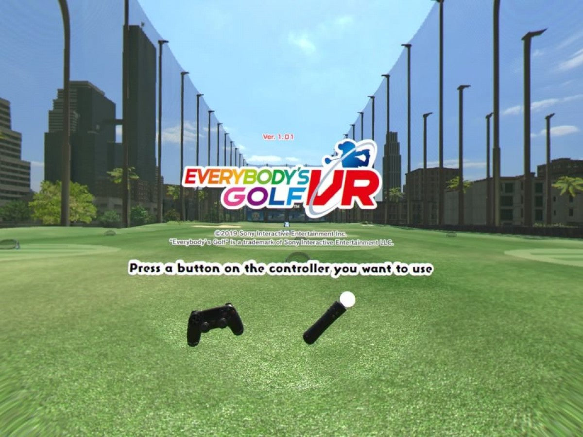 Everybody's Golf VR – PlayStation 4 (PS4) video game title screen, sports golf simulation by Sony Interactive Entertainment