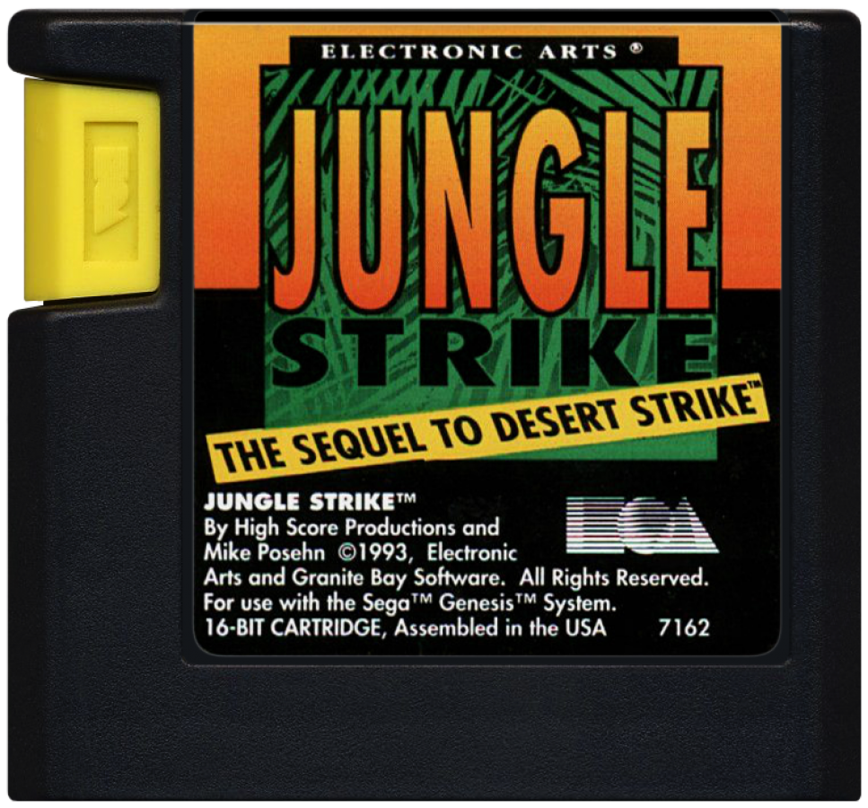 Jungle Strike cartidge for Sega Genesis (GEN) video game
