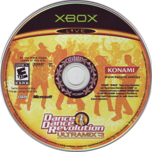 Dance Dance Revolution: Ultramix 3 disc art for Xbox (XBOX) video game