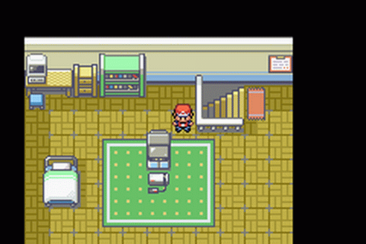 Pokemon: Fire Red gameplay art for Game Boy Advance (GBA) video game
