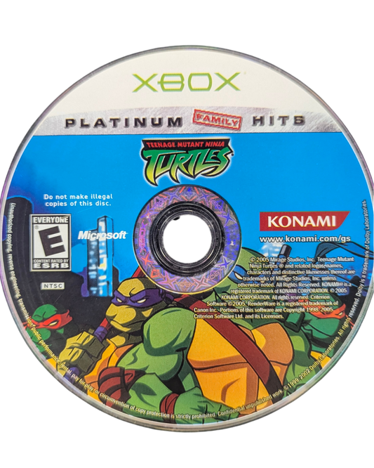 Teenage Mutant Ninja Turtles TMNT Platinum Hits Xbox classic arcade beat em up game four player cooperative brawler featuring Leonardo Donatello Michelangelo Raphael and villains Shredder Krang disc